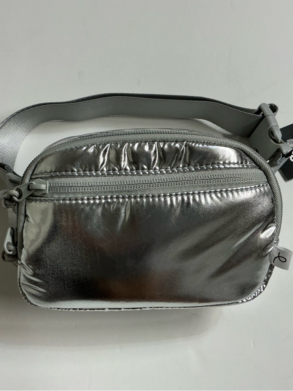 Art Class Metallic Silver Crossbody Belt Bag